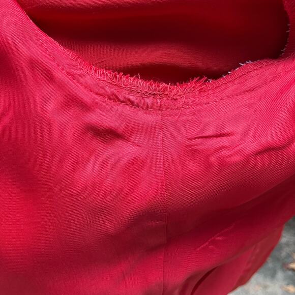 Adrianna Papell Jacket Blazer Sz 8 Red Silk Buttons Half Sleeve Classy Holiday - Picture 13 of 15